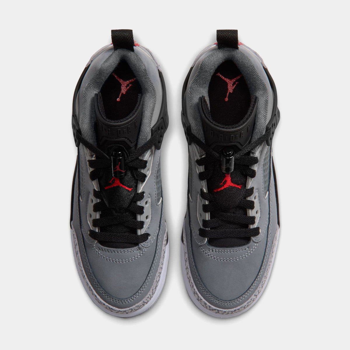 Spizike Low Grade School Basketball Shoes (Cool Grey/University Red/Black/Wolf Grey)