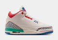 Air Jordan 3 Retro Play Your Way Grade School Lifestyle Shoes (Chalk/Track Red/True Blue/Kinetic Green) Free Shipping