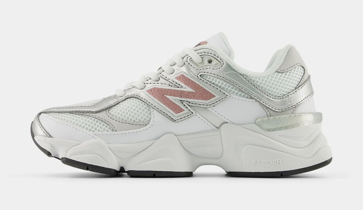 9060 Grade School Lifestyle Shoes (White/Pink)
