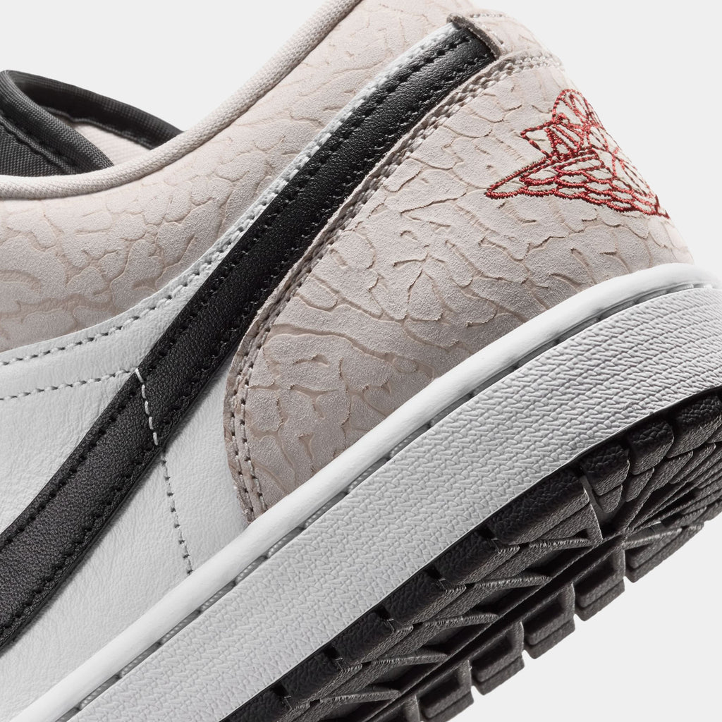 Air Jordan 1 Low SE Mens Lifestyle Shoes (Black/White/Light Orewood Brown/Team Red)