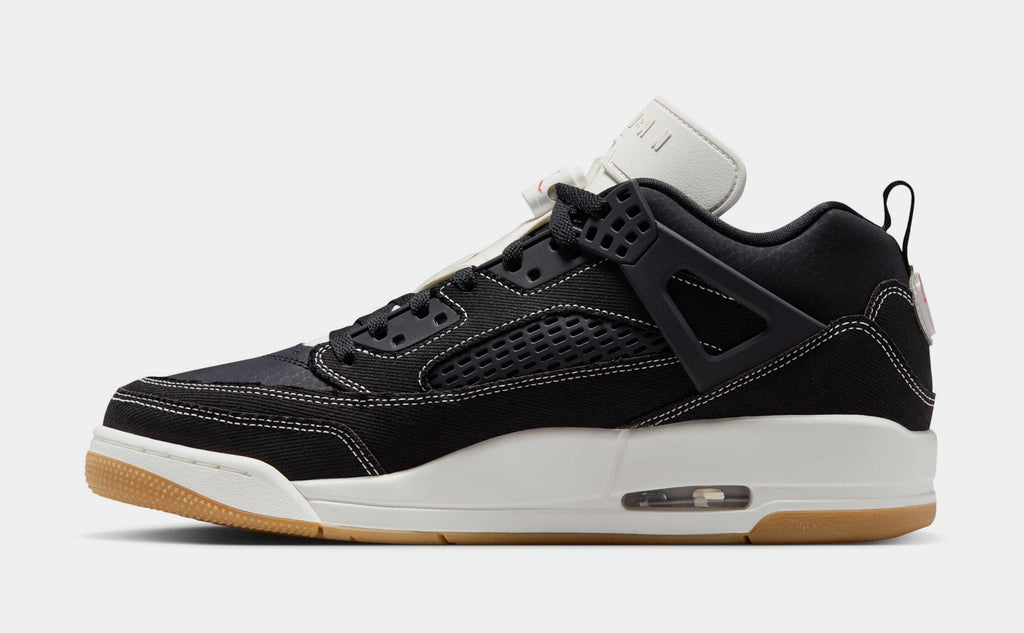 Spizike Low Black Denim Mens Basketball Shoes (Black/University Red/Gum Medium Brown/Sail)