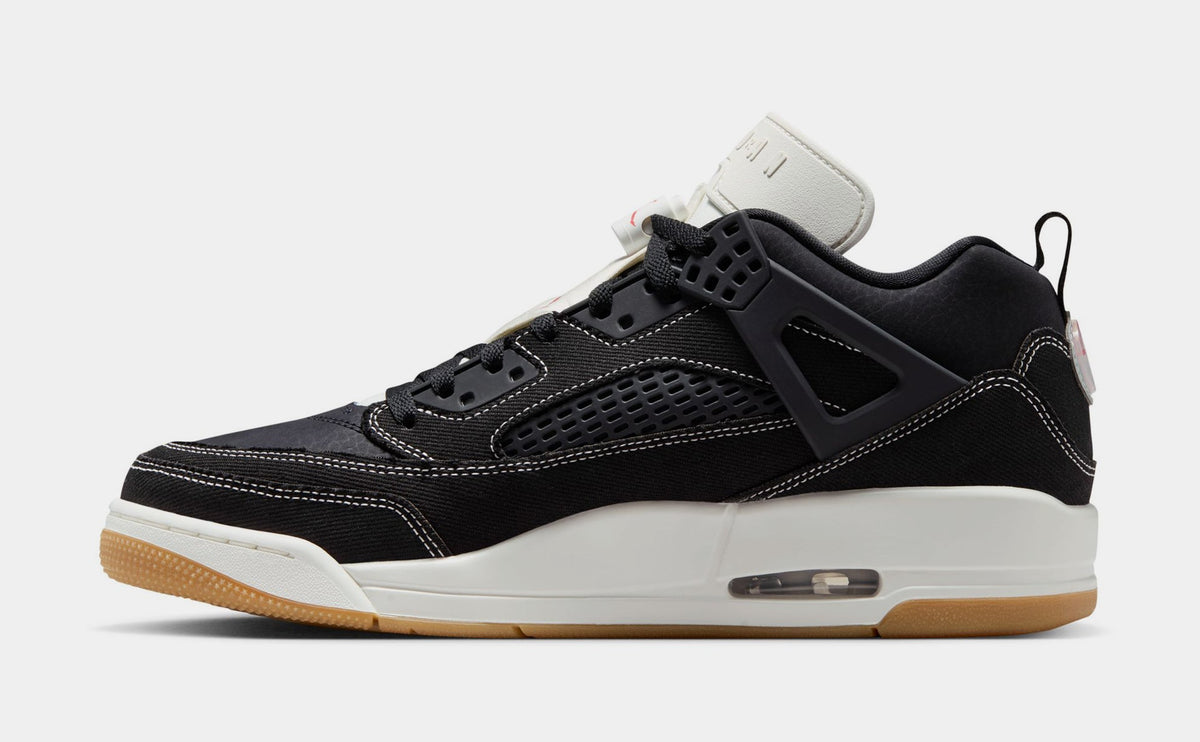 Spizike Low Black Denim Mens Basketball Shoes (Black/University Red/Gum Medium Brown/Sail)