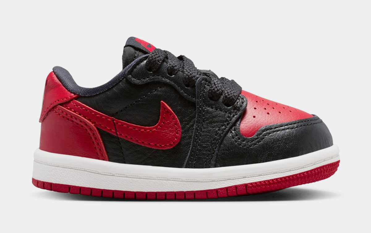 Air Jordan 1 Retro Low OG Banned Infant Toddler Lifestyle Shoes (Black/Black/Varsity Red/Summit White)