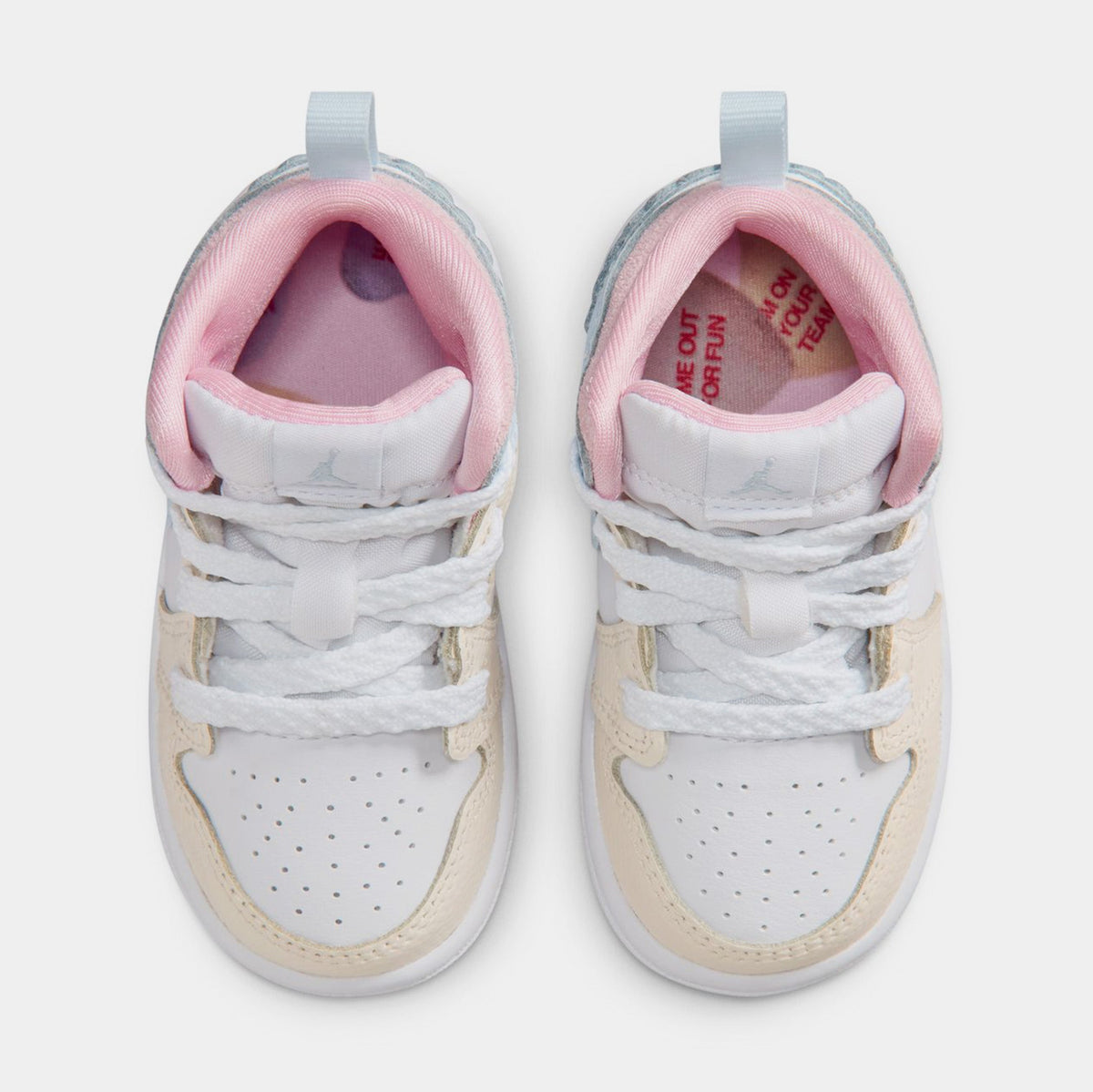 Air Jordan 1 Mid Love Is In The Air Infant Toddler Lifestyle Shoes (Half Blue/Pale Ivory/White/Half Blue)