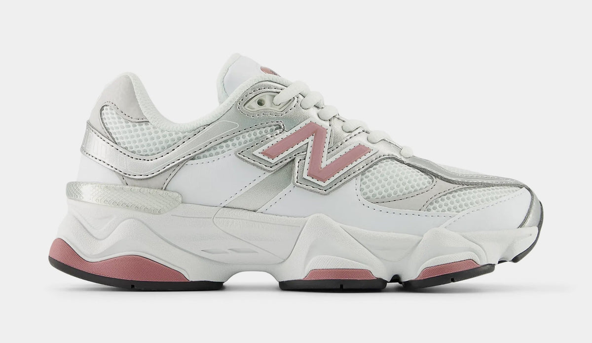 9060 Grade School Lifestyle Shoes (White/Pink)