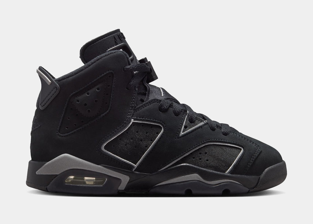 Air Jordan 6 Retro Cap And Gown Grade School Lifestyle Shoes (Black/Reflect Silver/Black)
