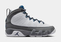 Air Jordan 9 Retro Flint Grey and French Blue Grade School Lifestyle Shoes (White/French Blue/Flint Grey)