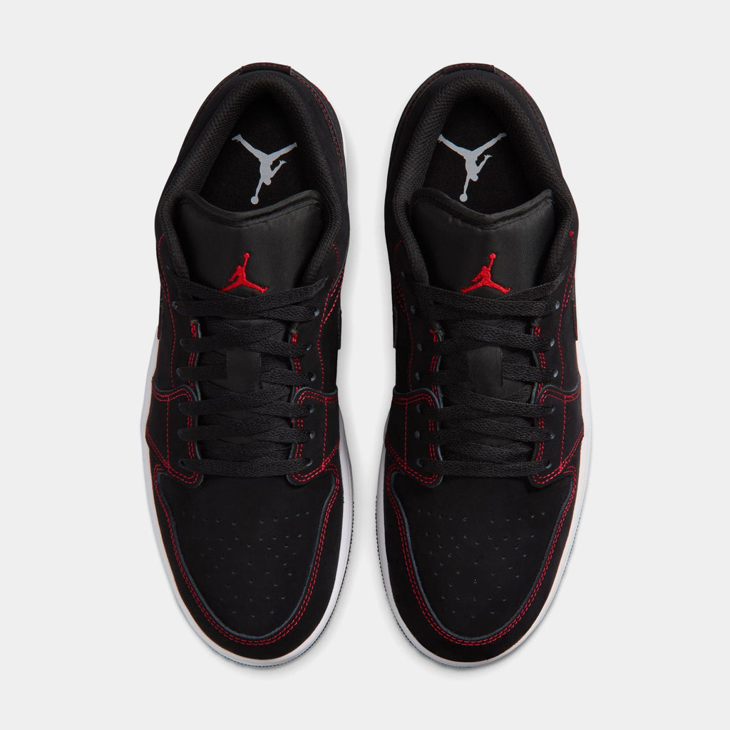 Air Jordan 1 Low Bloodline Mens Lifestyle Shoes (Black/University Red/White)
