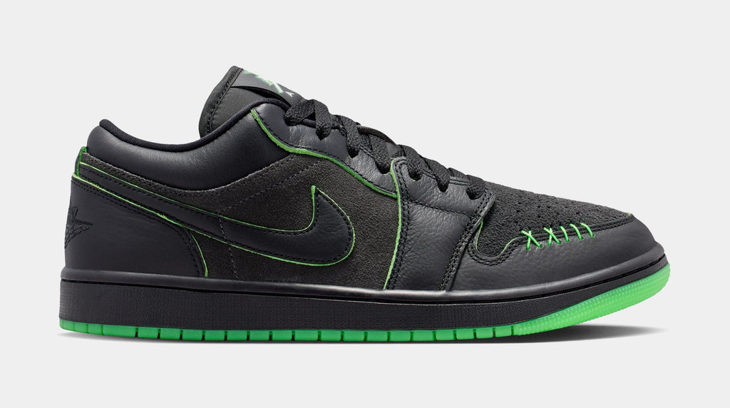 Air Jordan 1 Low Halloween Mens Lifestyle Shoes (Black/Scream Green/Dark Smoke Grey/Black)