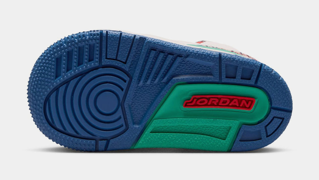 Air Jordan 3 Retro Play Your Way Infant Toddler Lifestyle Shoes (Chalk/Track Red/True Blue/Kinetic Green) Free Shipping