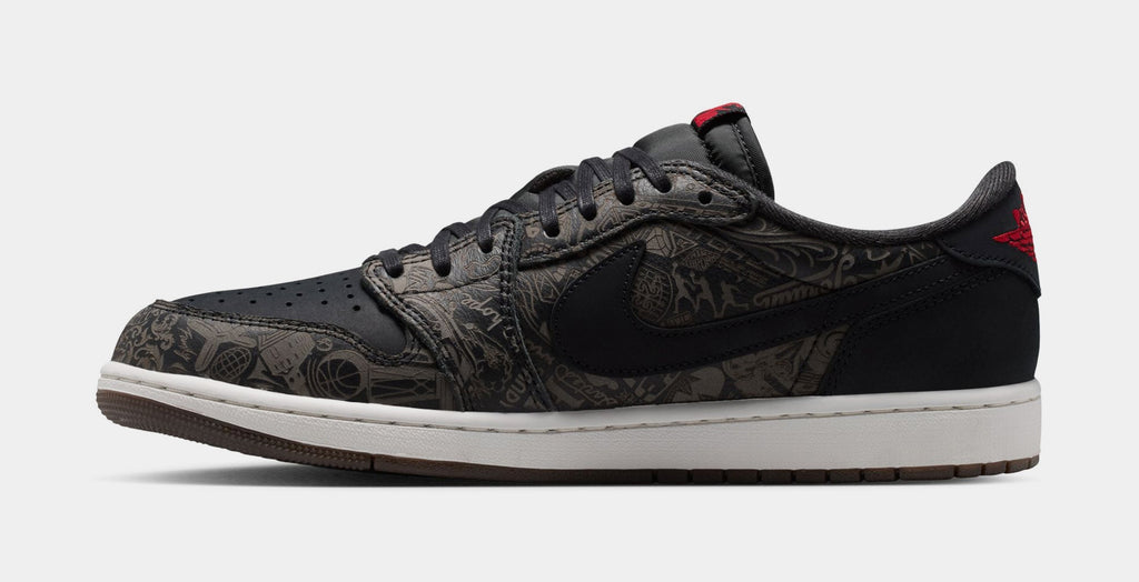 Air Jordan 1 Retro Low OG Laser Black And Varsity Red Mens Lifestyle Shoes (Black/Varsity Red/Summit White)