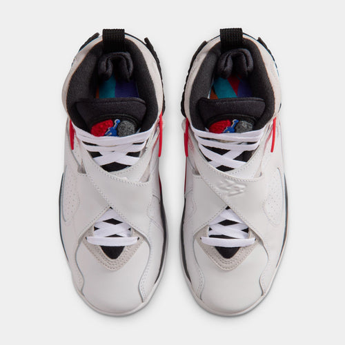 Air Jordan 8 Retro White And True Red Grade School Lifestyle Shoes (White/True Red/Black)