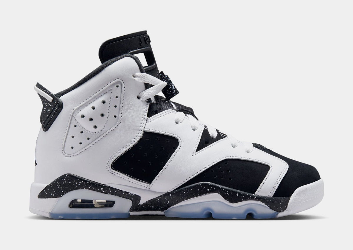Air Jordan 6 Retro Black And White Grade School Lifestyle Shoes (White/Black) Free Shipping