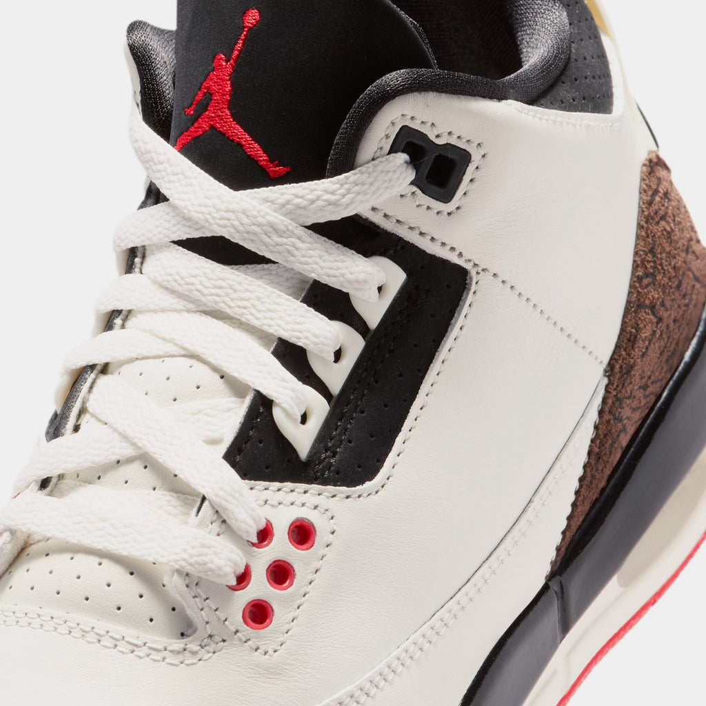 Air Jordan 3 Retro Sail and University Red Grade School Lifestyle Shoes (Sail/Black/University Red/Pale Ivory)