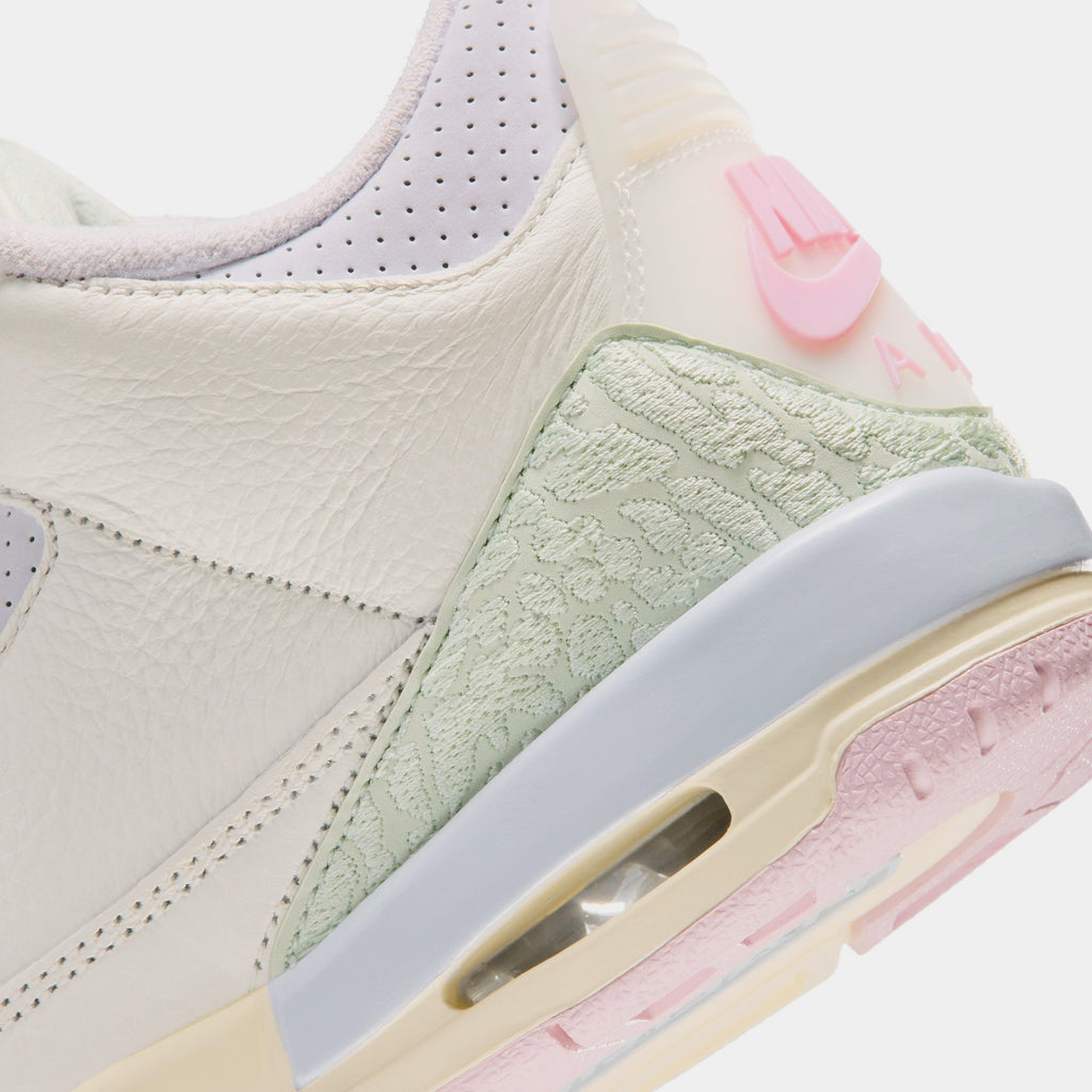 Air Jordan 3 Retro Sail and Jade Aura Grade School Lifestyle Shoes (Sail/Aura/Jade Aura/Iris Whisper)