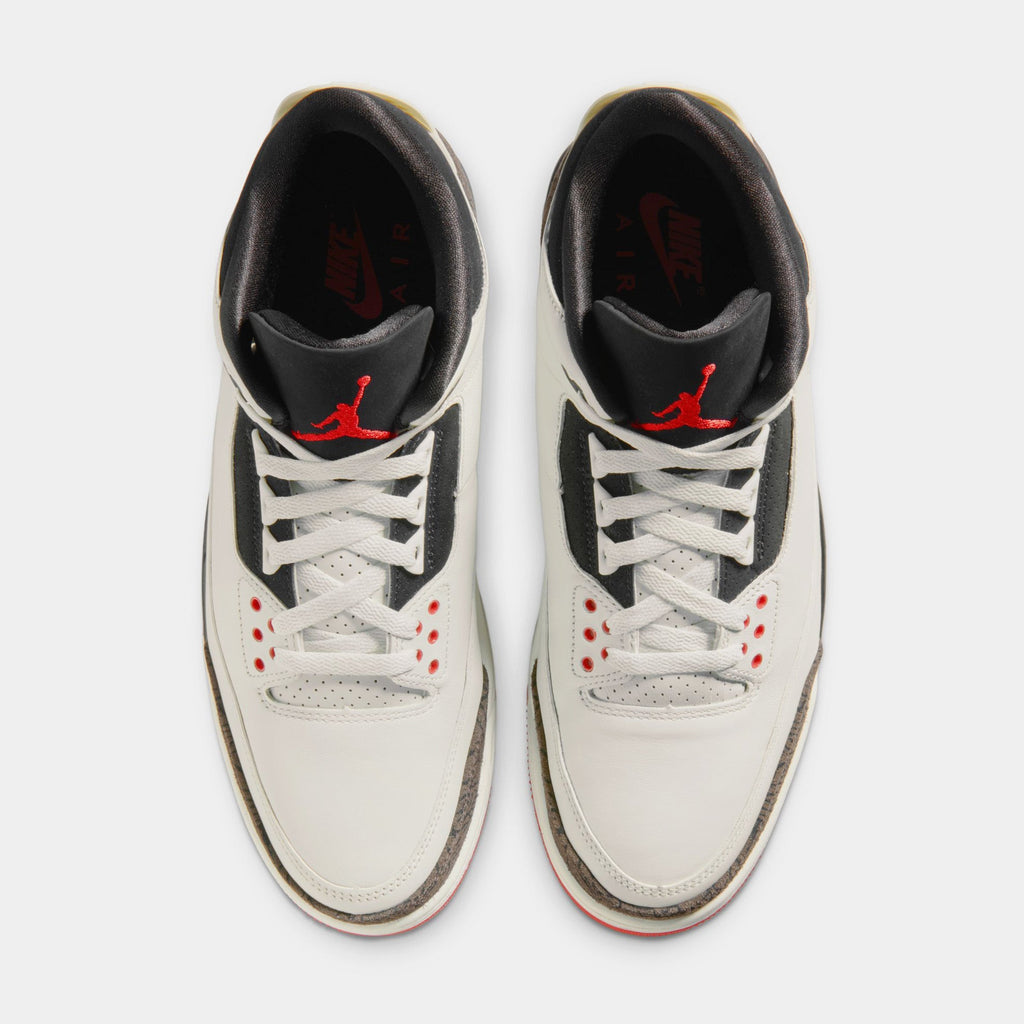 Air Jordan 3 Retro Sail and University Red Mens Lifestyle Shoes (Sail/Black/University Red/Pale Ivory)