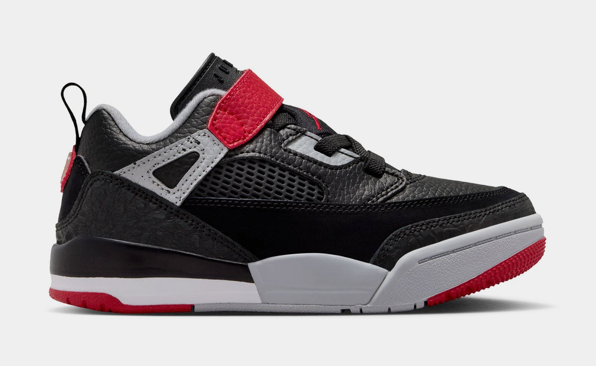Spizike Low Preschool Basketball Shoes (Black/Gym red/Wolf Grey/White)