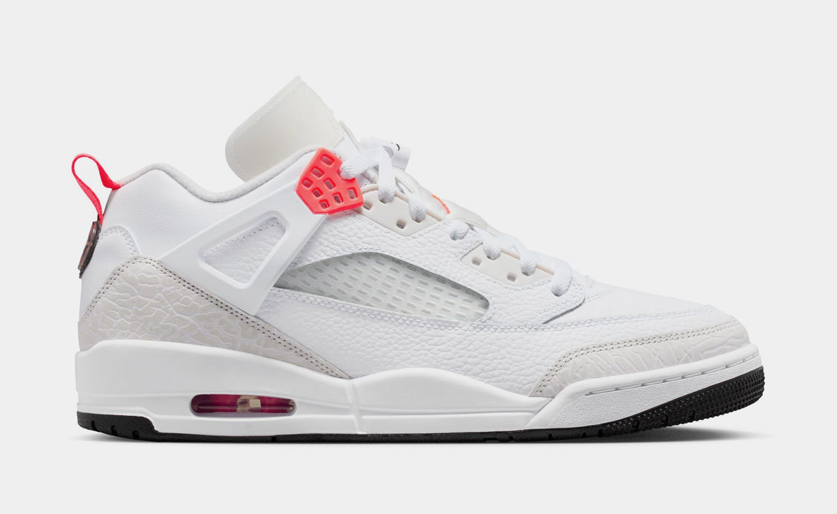 Spizike Low Mens Basketball Shoes (White/Bright Crimson/Vast Grey/Black)