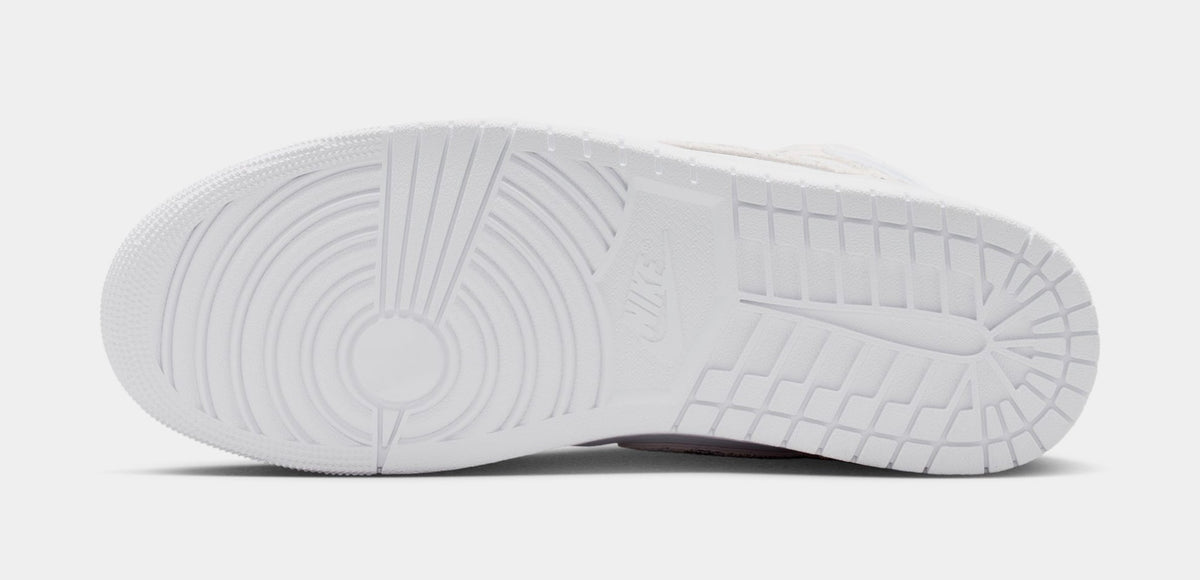 Air Jordan 1 Mid SE Mens Lifestyle Shoes (White/White/White/Field Silver)