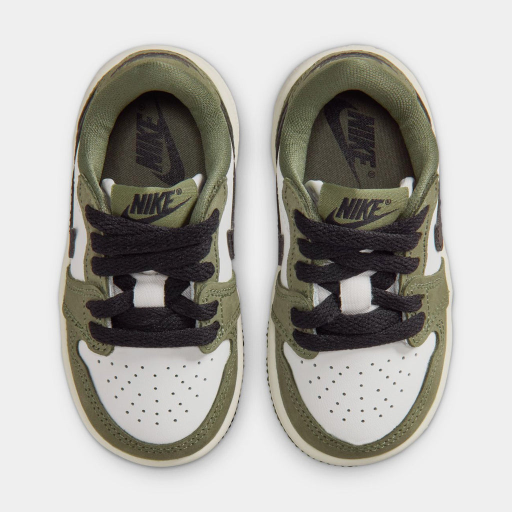 Air Jordan 1 Low OG Medium Olive And Summit White Infant Toddler Lifestyle Shoes (Medium Olive/Black/Summit White/Sail)
