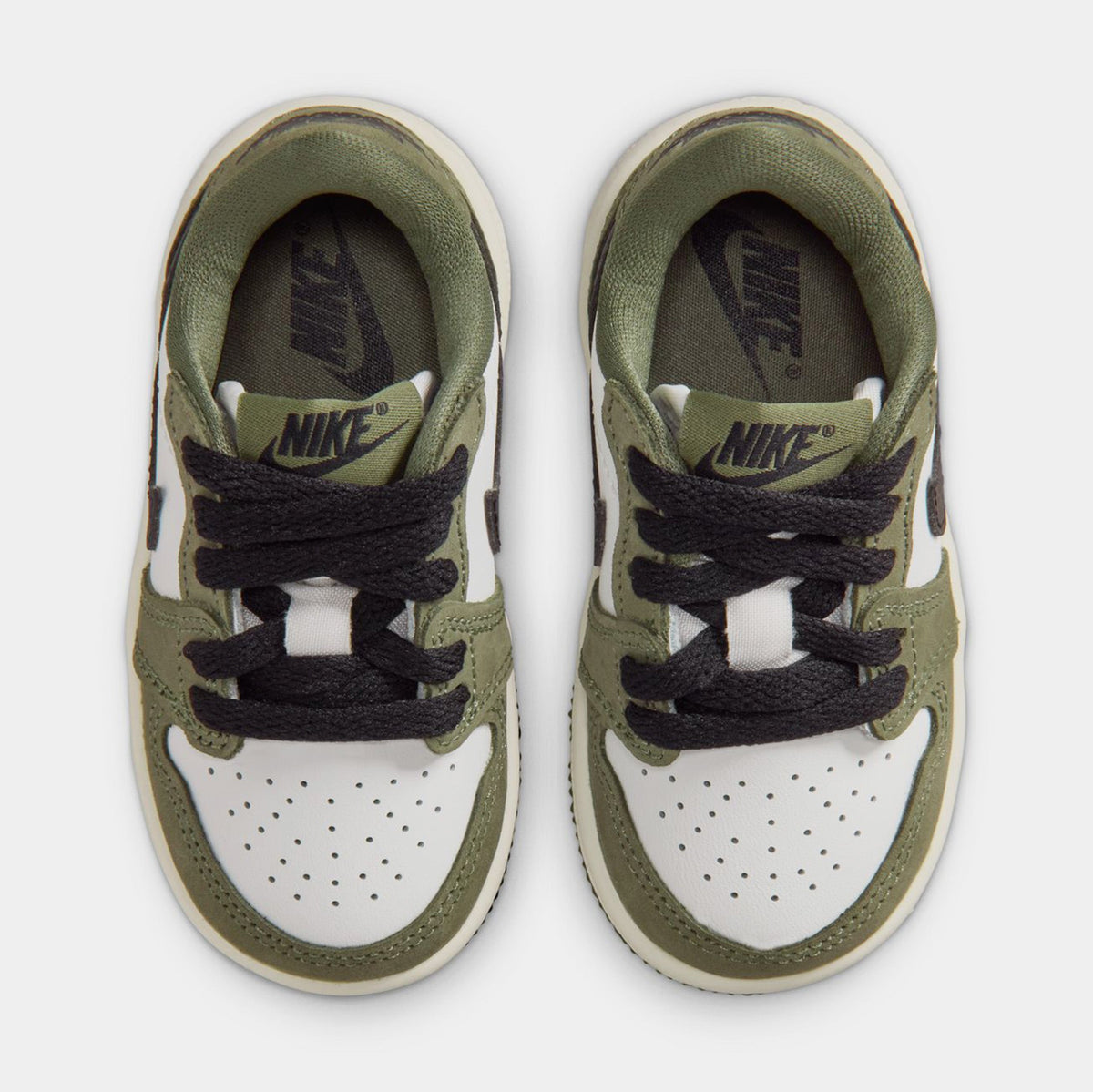 Air Jordan 1 Low OG Medium Olive And Summit White Infant Toddler Lifestyle Shoes (Medium Olive/Black/Summit White/Sail)