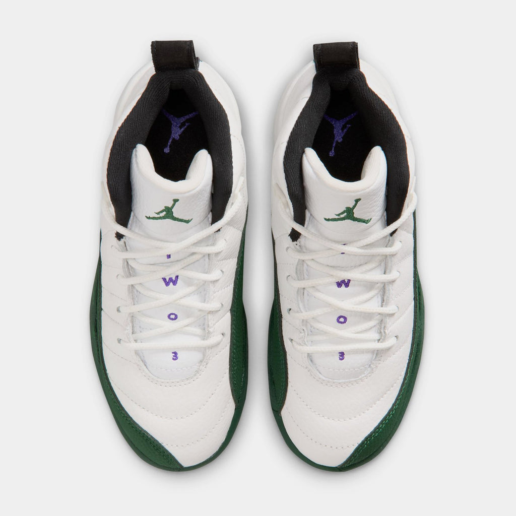 Air Jordan 12 Retro Idols Become Rivals Preschool Lifestyle Shoes (Summit White/Gorge Green/Fierce Pruple) Free Shipping
