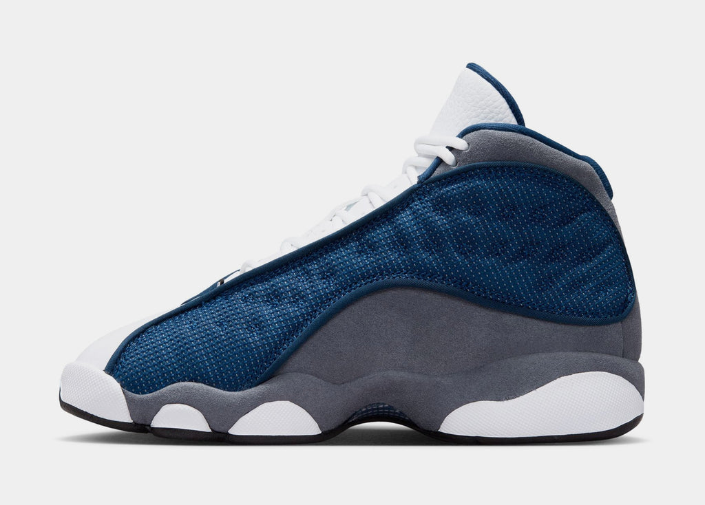 Air Jordan 13 Retro Navy And Flint Grey Grade School Lifestyle Shoes (Navy/University Blue/Flint Grey/White) Free Shipping