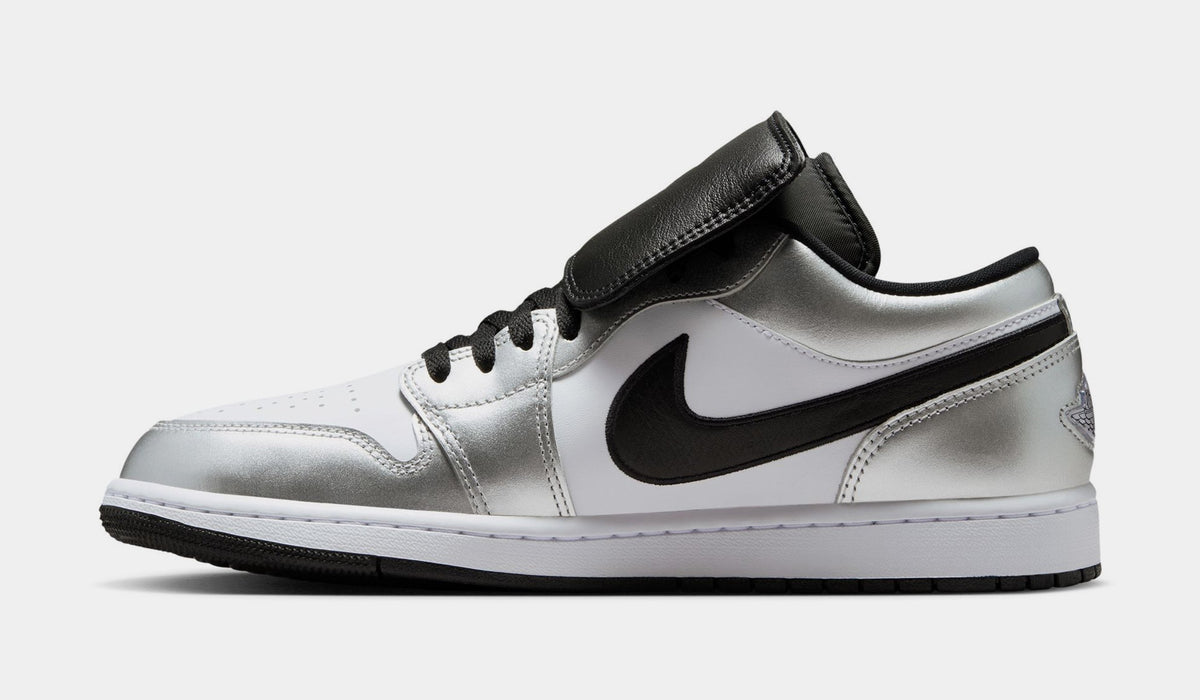 Air Jordan 1 Low SE Mens Lifestyle Shoes (White/White/Metallic Silver/Black)