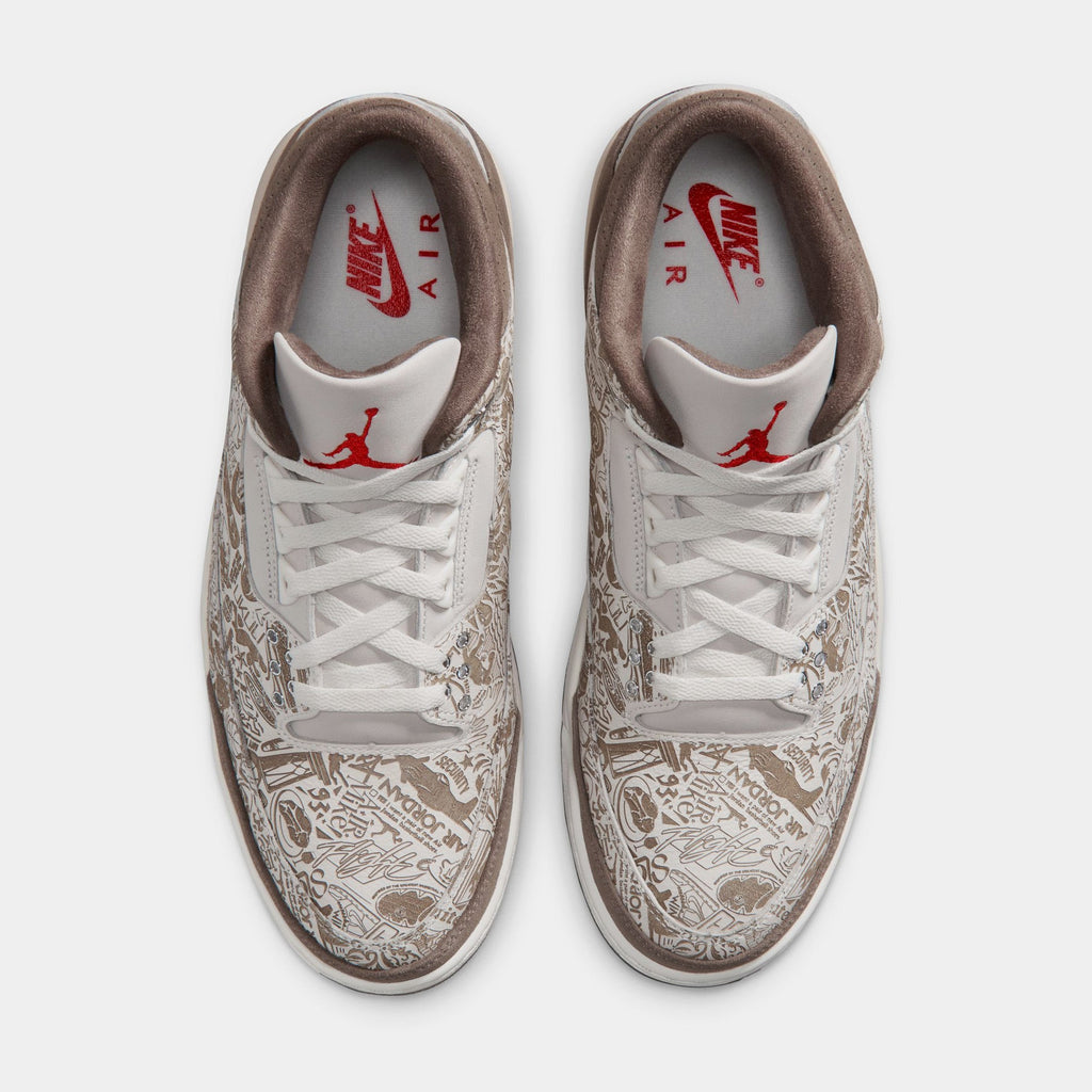 Air Jordan 3 Retro Laser Phantom And Palomino Mens Lifestyle Shoes (Phantom/Palomino/Sail/University Red)