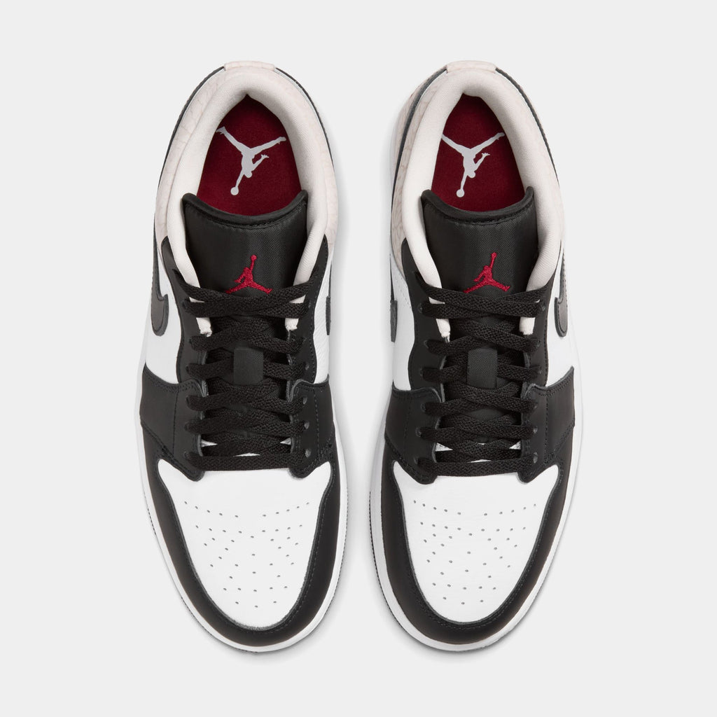Air Jordan 1 Low SE Mens Lifestyle Shoes (Black/White/Light Orewood Brown/Team Red)