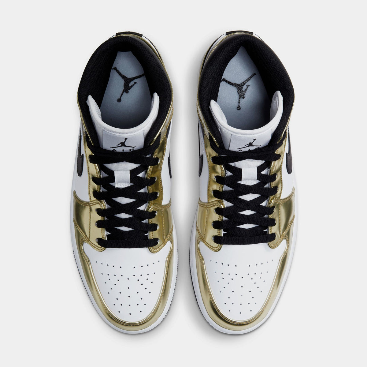 Air Jordan 1 Mid Metallic Gold Mens Lifestyle Shoes (Gold/White/Black)