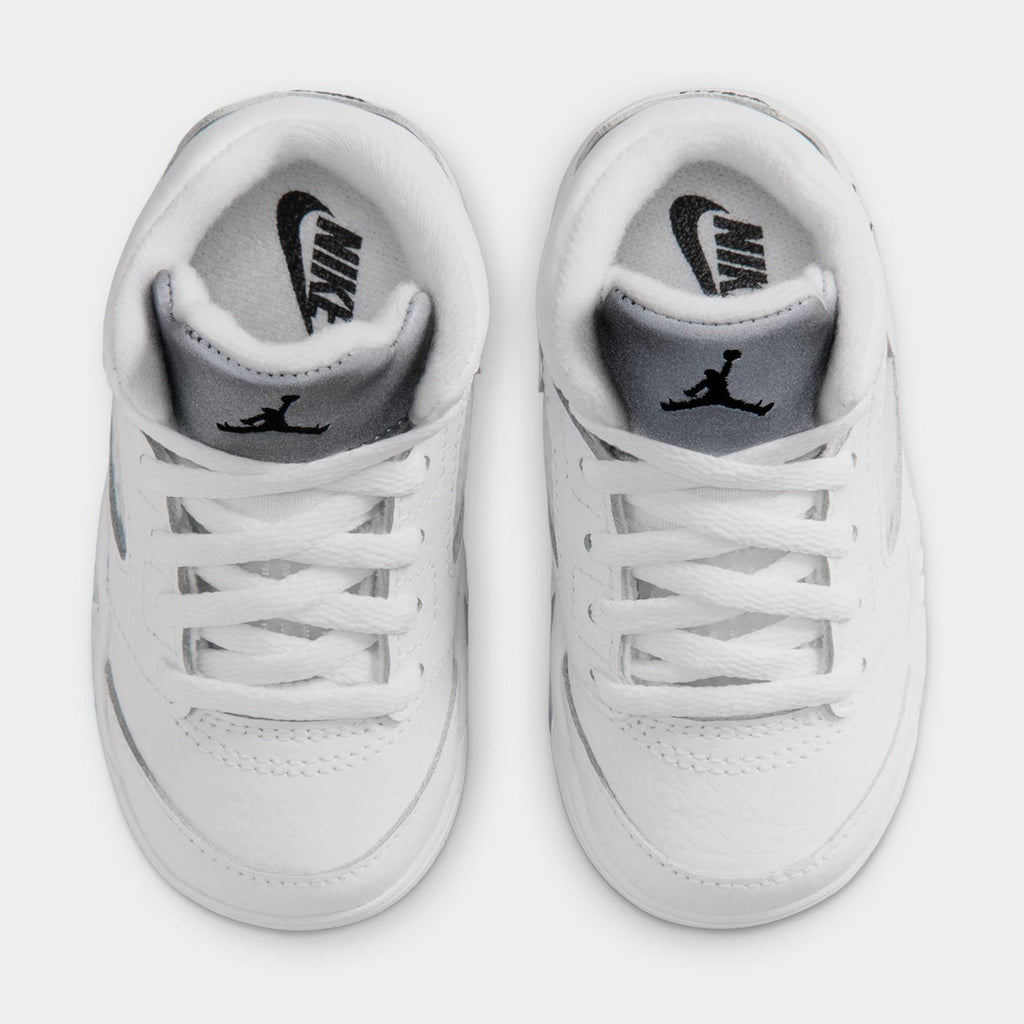 Air Jordan 5 Retro OG White Metallic Infant Toddler Lifestyle Shoes (White/Black/Metallic Silver) Free Shipping