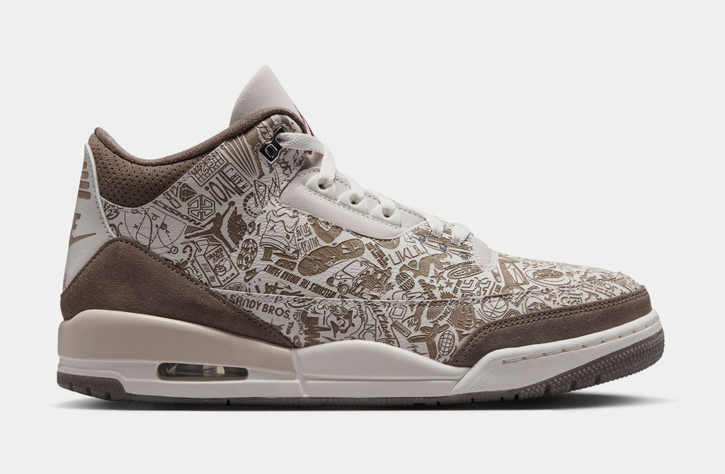 Air Jordan 3 Retro Laser Phantom And Palomino Mens Lifestyle Shoes (Phantom/Palomino/Sail/University Red)