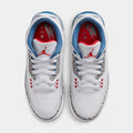 Air Jordan 3 Retro OG True Blue Grade School Lifestyle Shoes (White/Fire Red/True Blue) Free Shipping