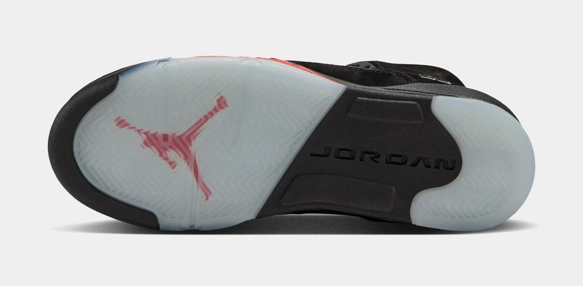 Air Jordan 5 Retro Halloween Grade School Lifestyle Shoes (Black/Picante Red/Glow N The Dark)
