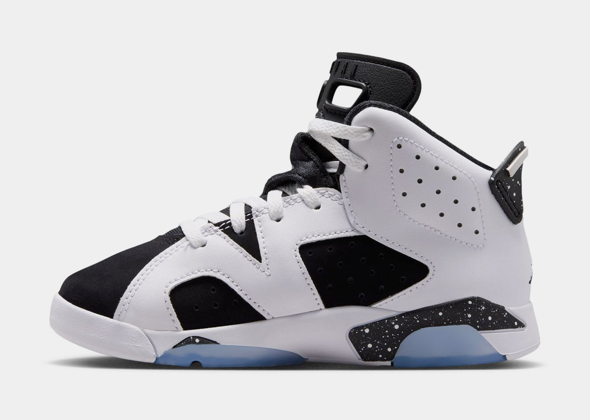 Air Jordan 6 Retro Black And White Preschool Lifestyle Shoes (White/Black) Free Shipping