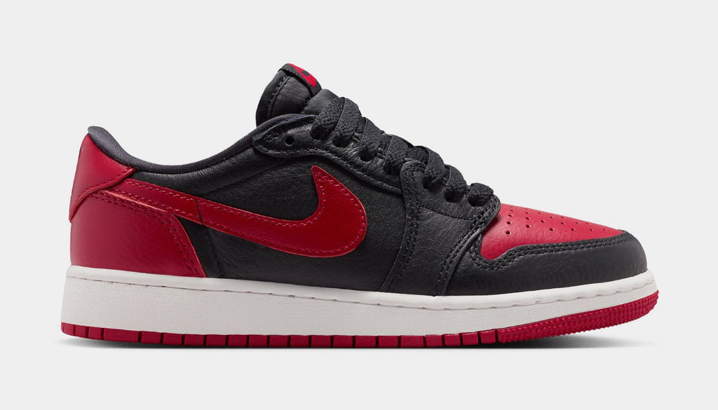 Air Jordan 1 Retro Low OG Banned Grade School Lifestyle Shoes (Black/Black/Varsity Red/Summit White)