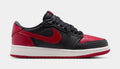 Air Jordan 1 Retro Low OG Banned Grade School Lifestyle Shoes (Black/Black/Varsity Red/Summit White)