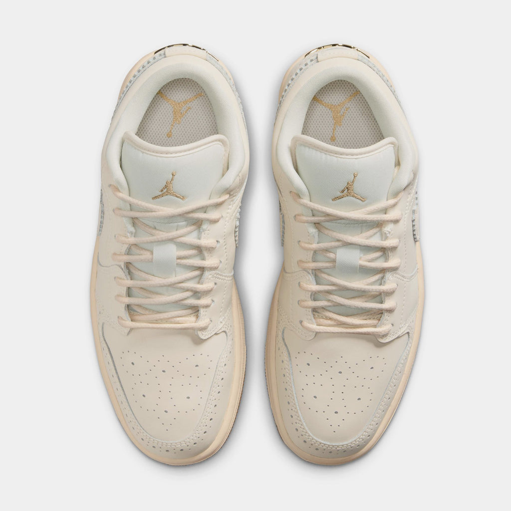 Air Jordan 1 Low SE Womens Lifestyle Shoes (Chalk/Metallic Gold/Pearl White)