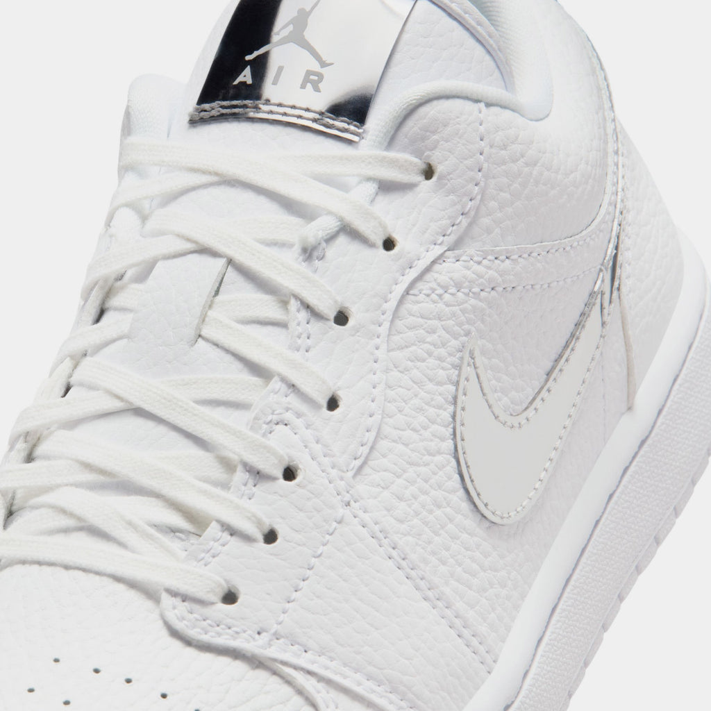 Air Jordan 1 Low SE Womens Lifestyle Shoes (White/White/Metallic Silver/White)