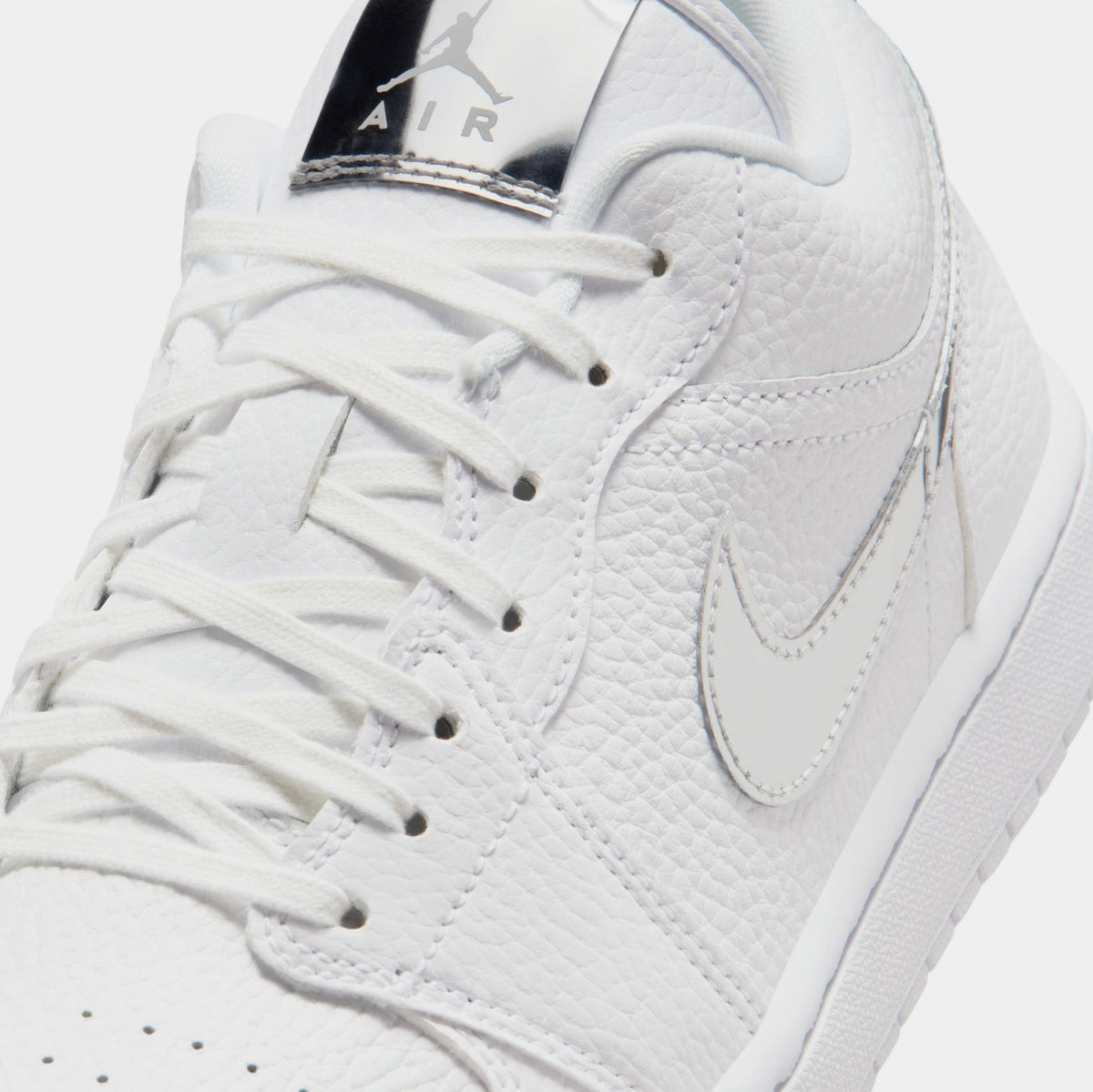 Air Jordan 1 Low SE Womens Lifestyle Shoes (White/White/Metallic Silver/White)