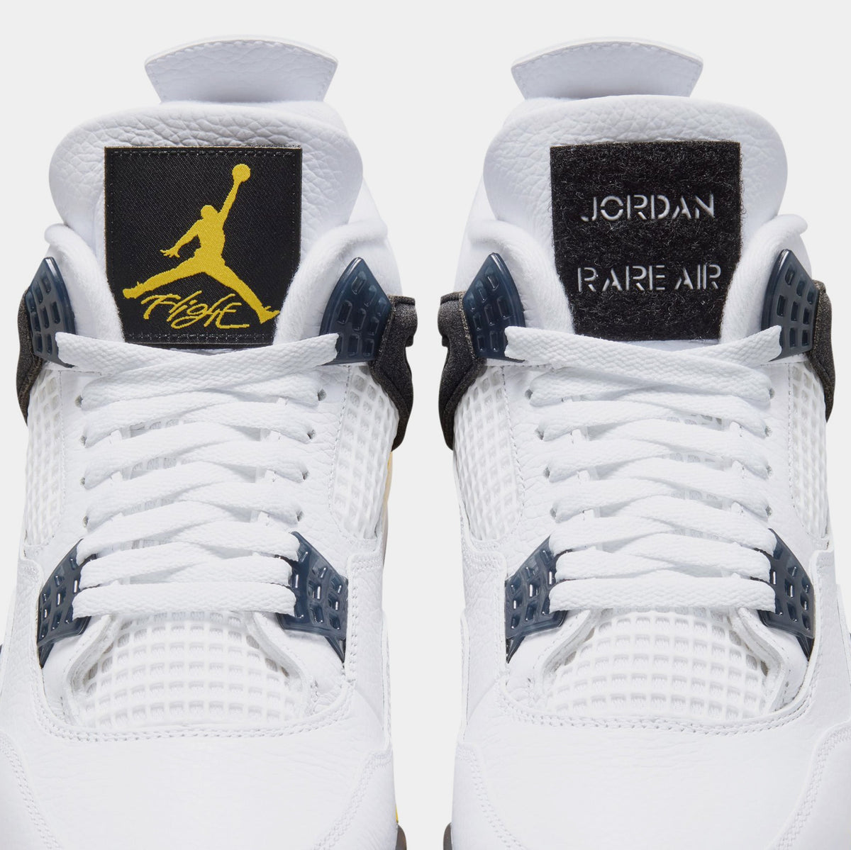 Air Jordan 4 Retro Rare Air Tour Yellow Mens Lifestyle Shoes (White/Dark Blue Grey/Black/Tour Yellow) Free Shipping