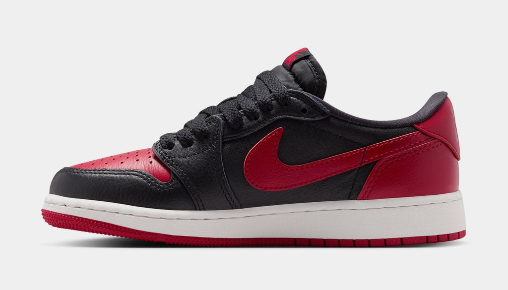 Air Jordan 1 Retro Low OG Banned Grade School Lifestyle Shoes (Black/Black/Varsity Red/Summit White)