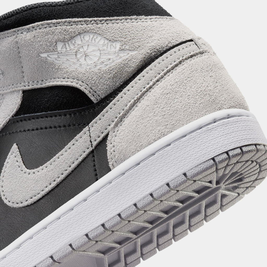 Air Jordan 1 Mid Mens Lifestyle Shoes (Light Smoke Grey/White/Black)
