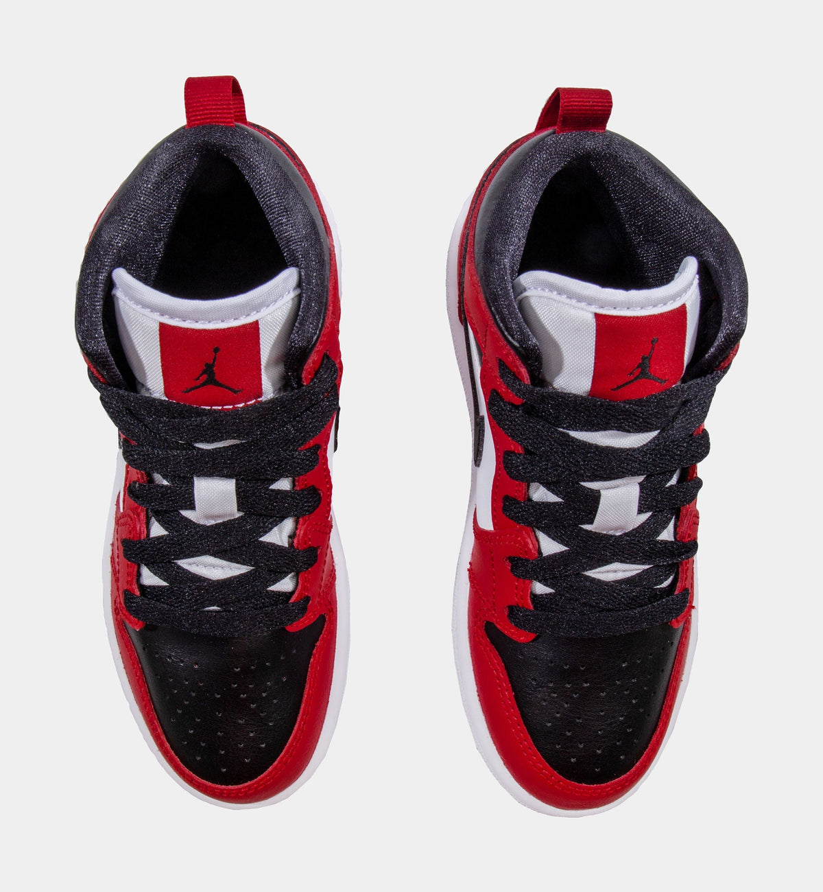 Air Jordan 1 Mid Preschool Lifestyle Shoes (Black/Red/White)