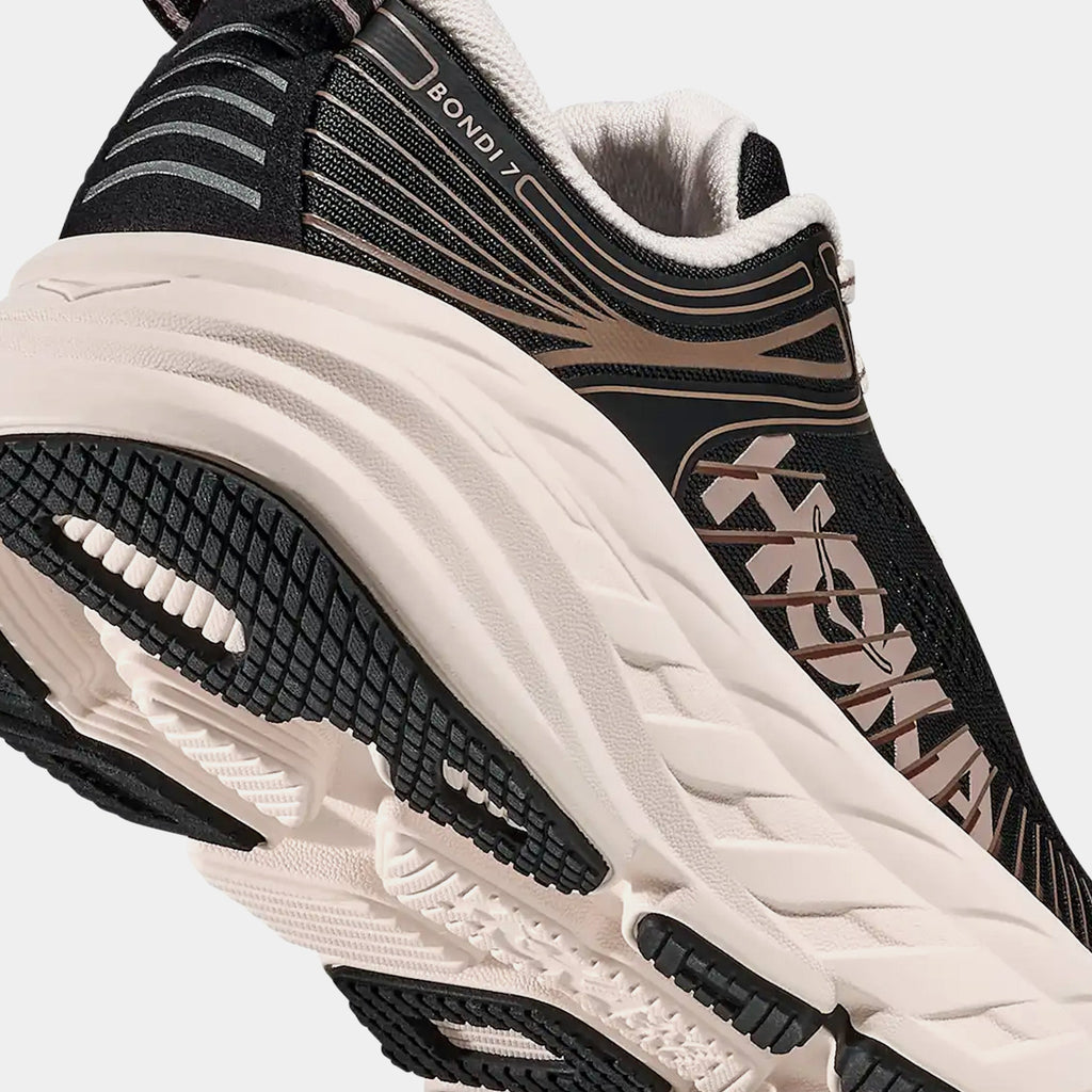 Bondi 7 Womens Running Shoes (Black/Rose Cream)