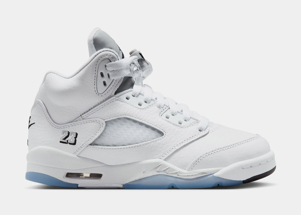 Air Jordan 5 Retro OG White Metallic Grade School Lifestyle Shoes (White/Black/Metallic Silver) Free Shipping