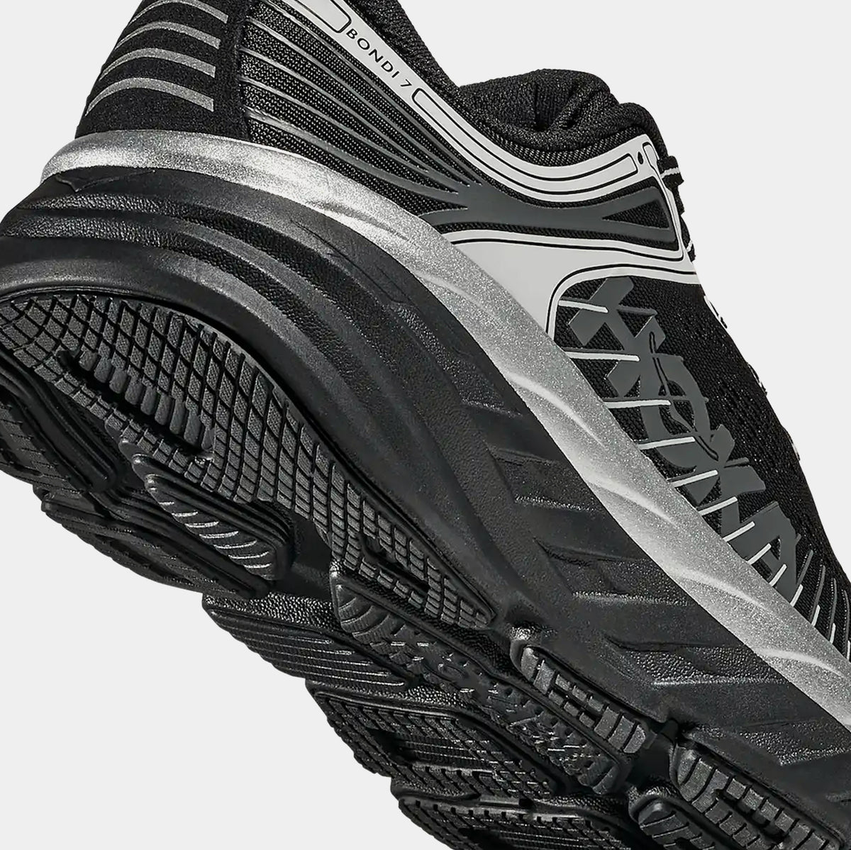 Bondi 7 Mens Running Shoes (Black/Stardust)