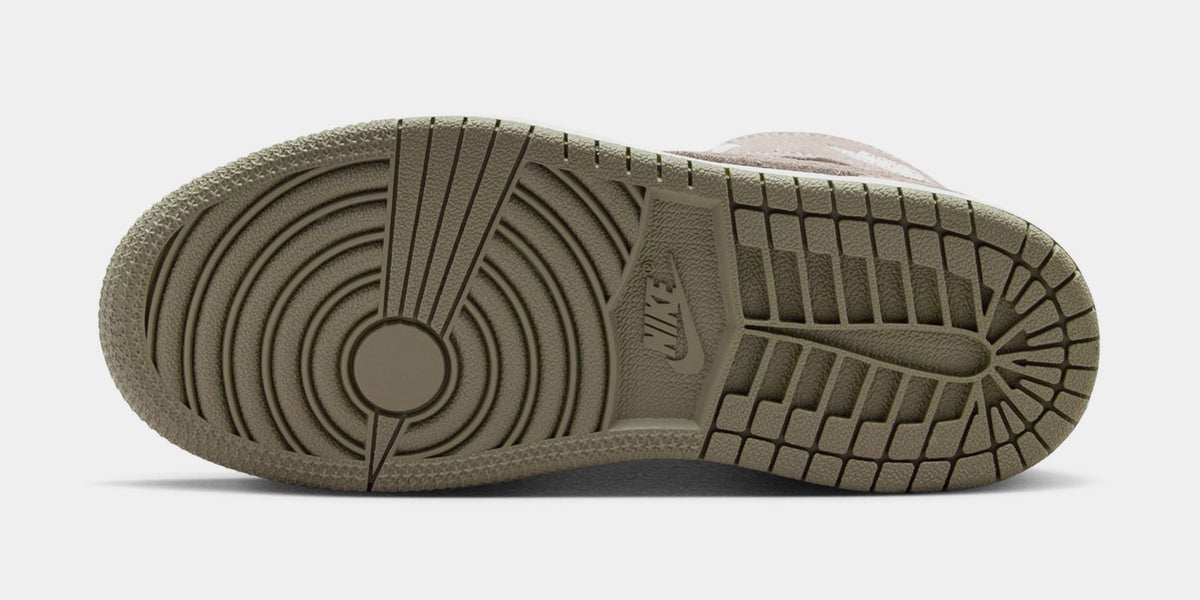 Air Jordan 1 Mid Preschool Lifestyle Shoes (Enigma Stone/Olive Grey)