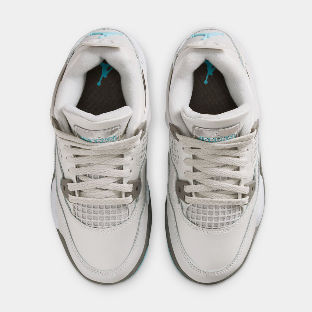 Air Jordan 4 Retro Blue Chill Preschool Lifestyle Shoes (Photon Dust/Blue Chill/Flat Pewter/White)